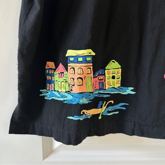 Vintage Jane Ashley Black Painted Beaded Button Up Shirt Women’s Plus Size 2X - Picture 7 of 16